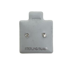 Sterling Silver Cubic Zirconia Stud Earrings 2mm